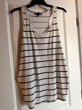 Derek Heart White Tank with Black Stripes